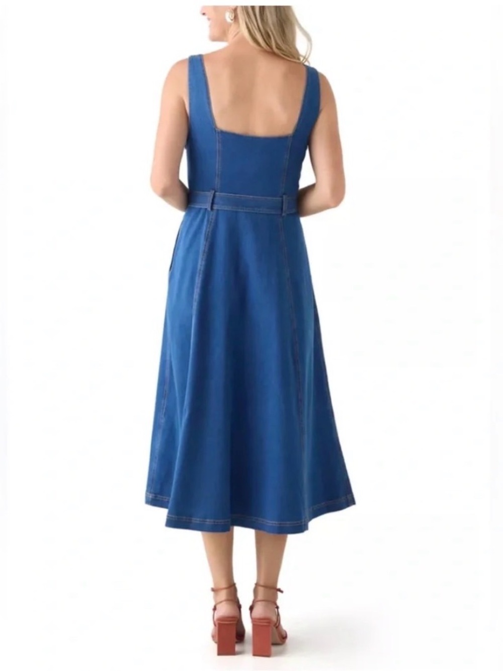 Jason Wu Blue Denim Button-Down Midi Dress - Picture 3 of 5